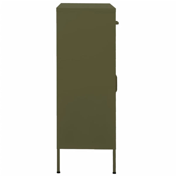 Olivgrüner Lagerschrank Firinel 80x35x101,5cm (Stahl)