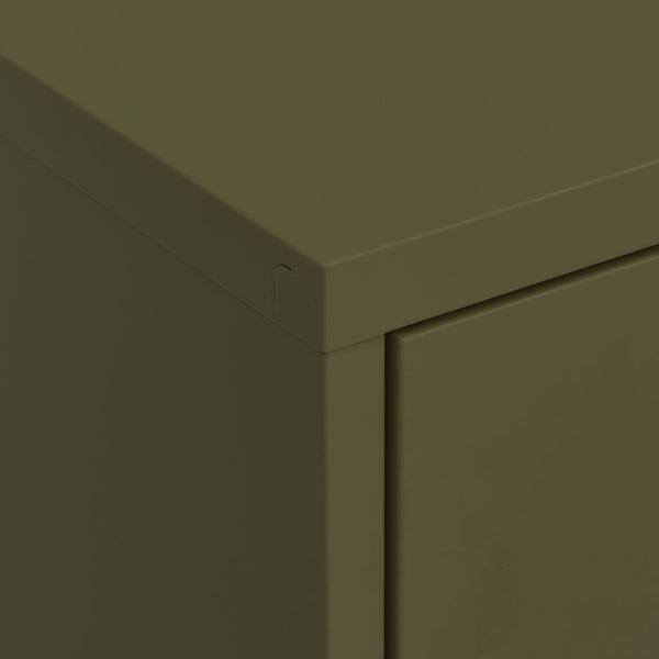 Olivgrüner Lagerschrank Firinel 80x35x101,5cm (Stahl)