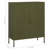 Olivgrüner Lagerschrank Firinel 80x35x101,5cm (Stahl)