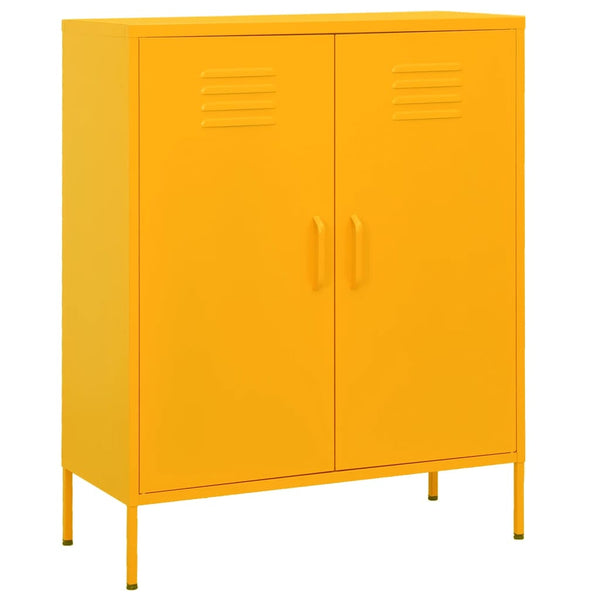 Senfgelber Lagerschrank Firinel 80x35x101,5cm (Stahl)