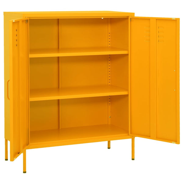 Senfgelber Lagerschrank Firinel 80x35x101,5cm (Stahl)