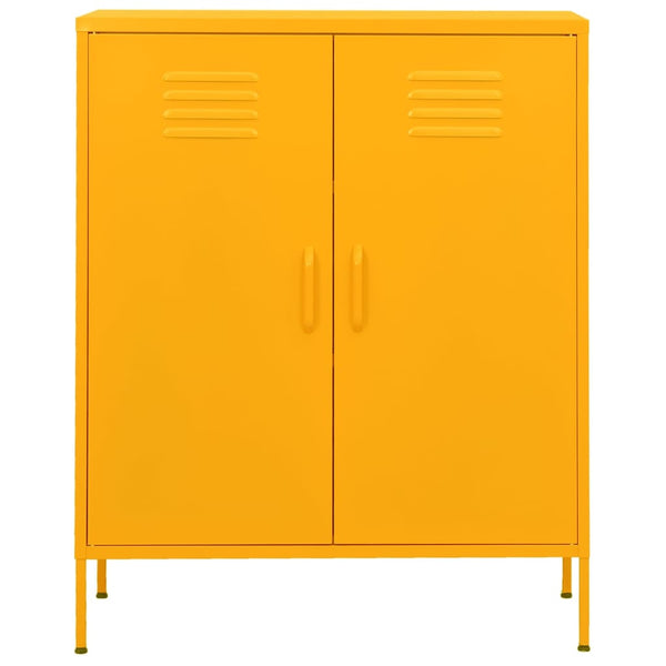 Senfgelber Lagerschrank Firinel 80x35x101,5cm (Stahl)
