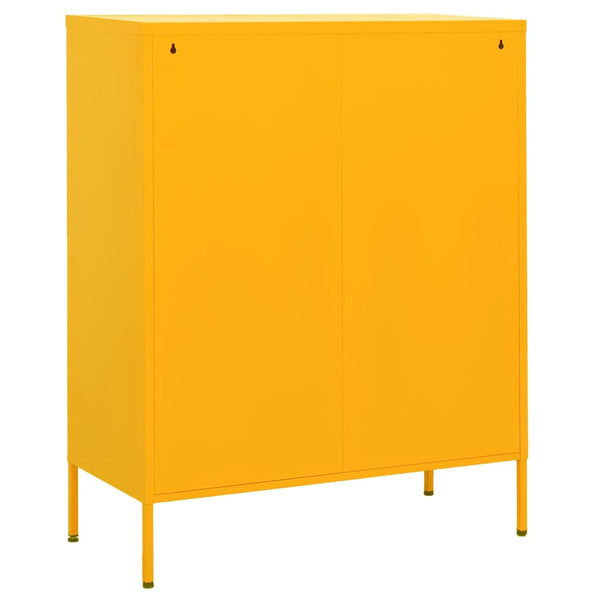 Senfgelber Lagerschrank Firinel 80x35x101,5cm (Stahl)