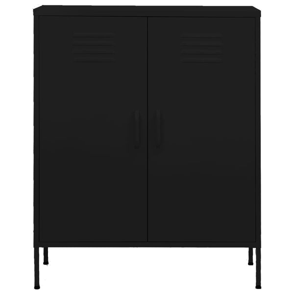 Schwarzer Lagerschrank Firinel 80x35x101,5cm (Stahl)