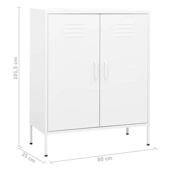 Weißer Lagerschrank Firinel 80x35x101,5cm (Stahl)