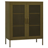 Olivgrüner Lagerschrank Afilie 80x35x101,5cm (Stahl)