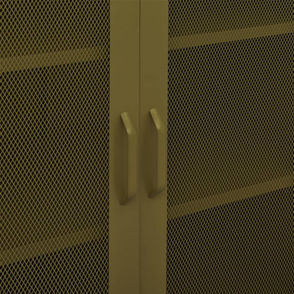 Olivgrüner Lagerschrank Afilie 80x35x101,5cm (Stahl)