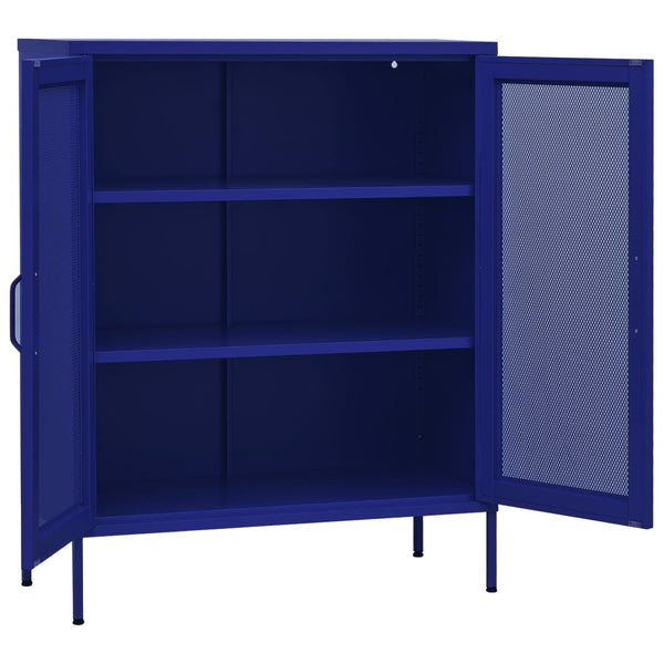 Marineblauer Lagerschrank Afilie 80x35x101,5cm (Stahl)