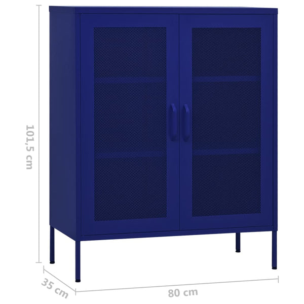 Marineblauer Lagerschrank Afilie 80x35x101,5cm (Stahl)