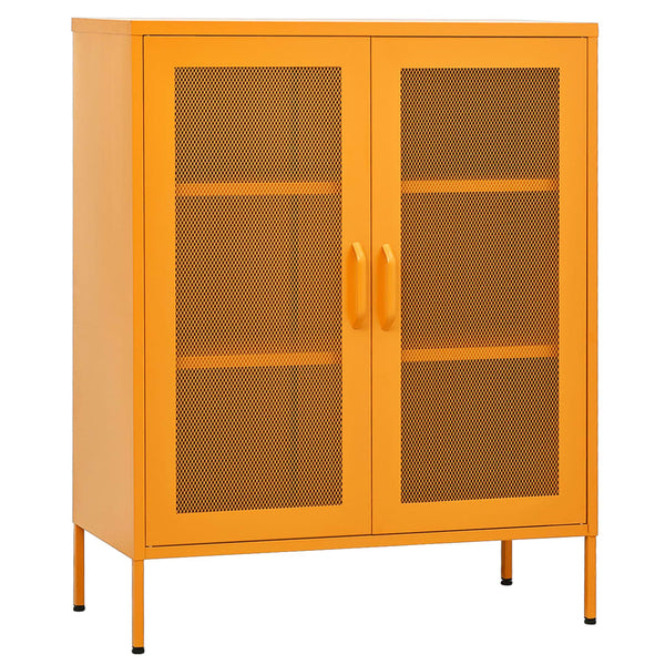 Senfgelber Lagerschrank Afilie 80x35x101,5cm (Stahl)