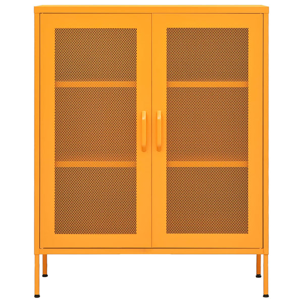 Senfgelber Lagerschrank Afilie 80x35x101,5cm (Stahl)