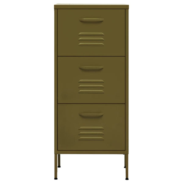 Olivgrüner Lagerschrank Teodosie 42,5x35x101,5cm (Stahl)