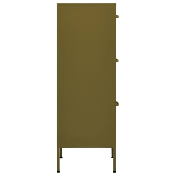 Olivgrüner Lagerschrank Teodosie 42,5x35x101,5cm (Stahl)