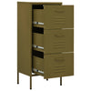 Olivgrüner Lagerschrank Teodosie 42,5x35x101,5cm (Stahl)