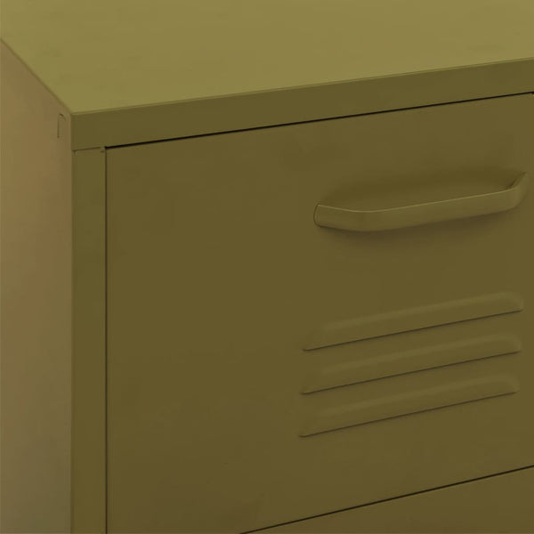 Olivgrüner Lagerschrank Teodosie 42,5x35x101,5cm (Stahl)
