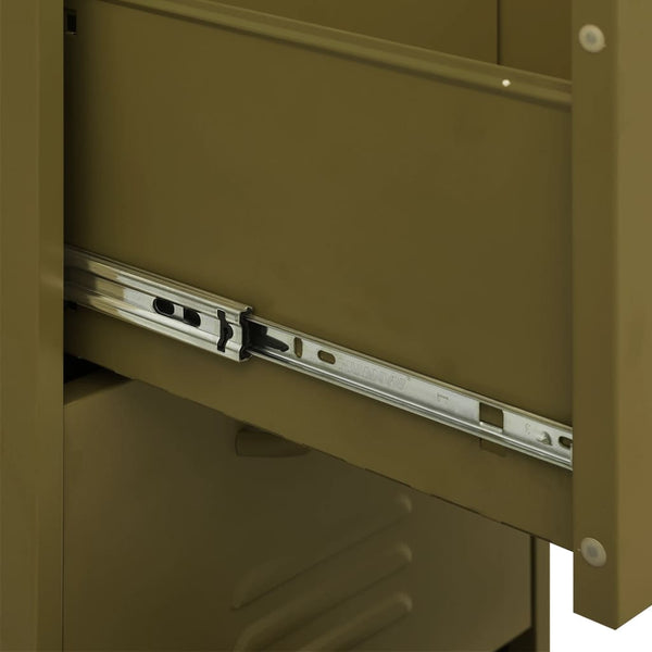 Olivgrüner Lagerschrank Teodosie 42,5x35x101,5cm (Stahl)