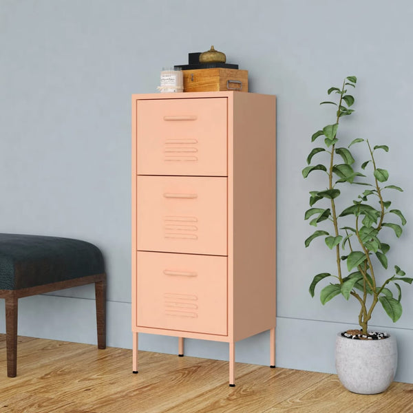 Rosa Lagerschrank Teodosie 42,5x35x101,5cm (Stahl)
