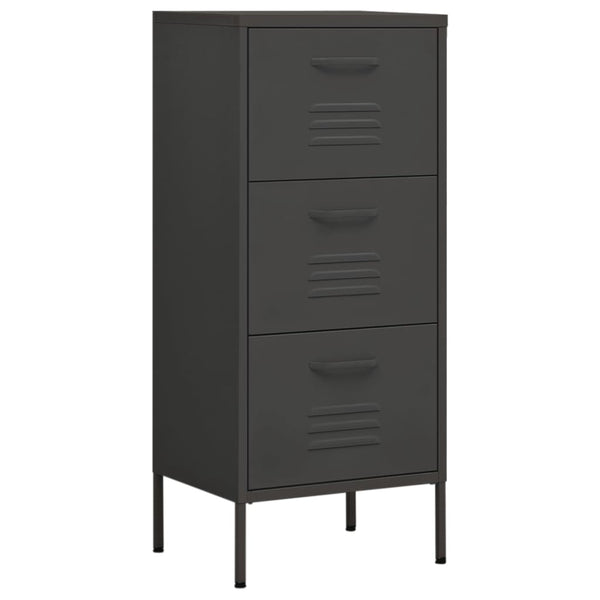 Anthrazitfarbener Vorratsschrank Teodosie 42,5x35x101,5cm (Stahl)