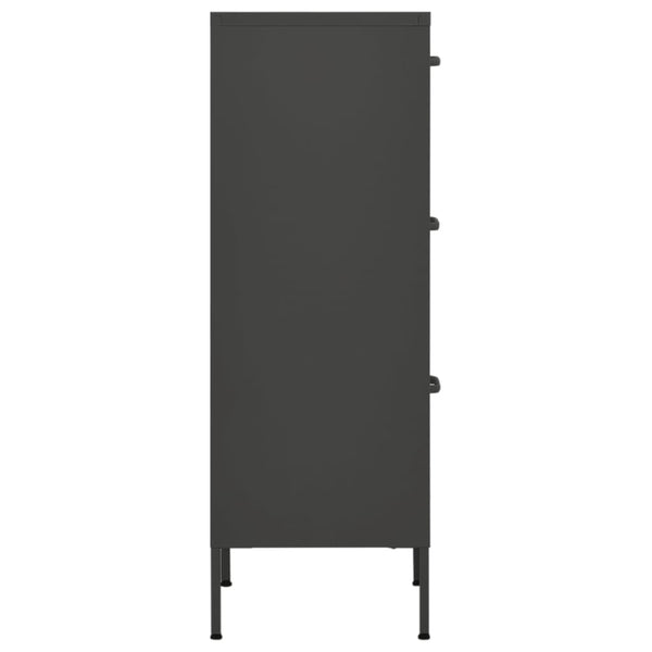 Anthrazitfarbener Vorratsschrank Teodosie 42,5x35x101,5cm (Stahl)