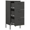 Anthrazitfarbener Vorratsschrank Teodosie 42,5x35x101,5cm (Stahl)