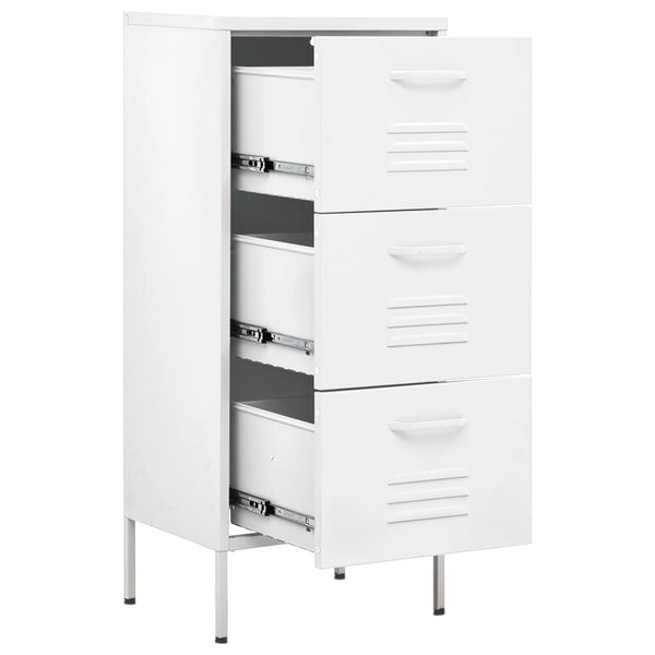 Weißer Lagerschrank Teodosie 42,5x35x101,5cm (Stahl)