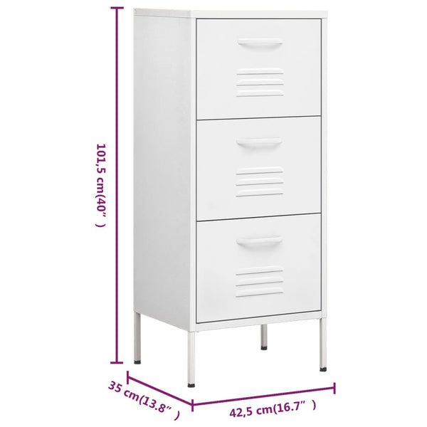 Weißer Lagerschrank Teodosie 42,5x35x101,5cm (Stahl)
