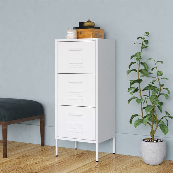 Weißer Lagerschrank Teodosie 42,5x35x101,5cm (Stahl)