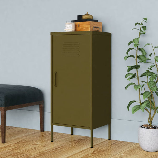 Olivgrüner Lagerschrank Genioara 42,5x35x101,5cm (Stahl)