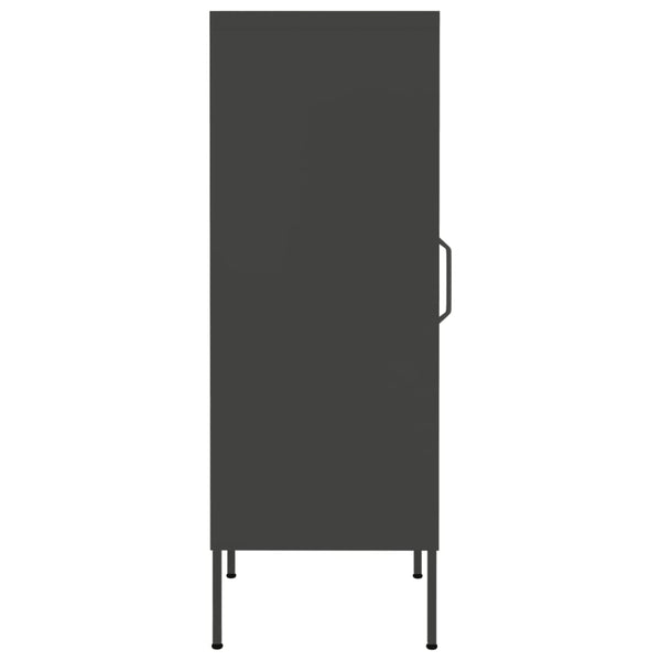 Anthrazitfarbener Vorratsschrank Genioara 42,5x35x101,5cm (Stahl)