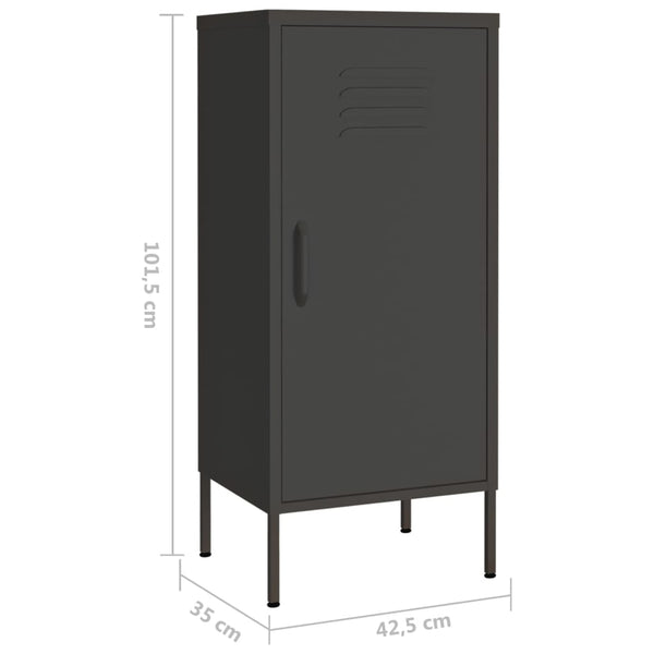 Anthrazitfarbener Vorratsschrank Genioara 42,5x35x101,5cm (Stahl)