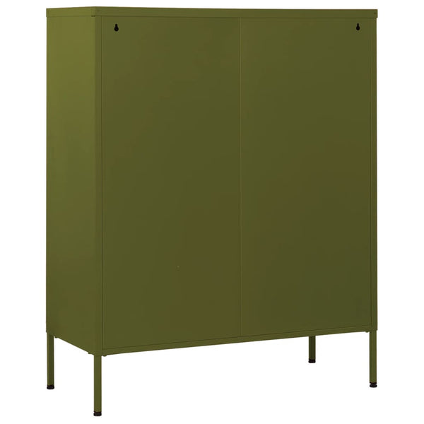 Oliivinvihreä lipasto Andel 80x35x101,5cm (teräs)