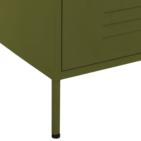 Oliivinvihreä lipasto Andel 80x35x101,5cm (teräs)