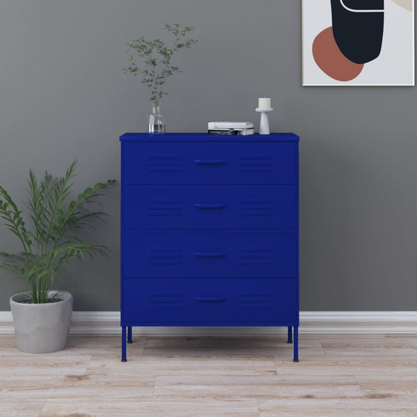 Laivastonsininen lipasto Andel 80x35x101,5cm (teräs)
