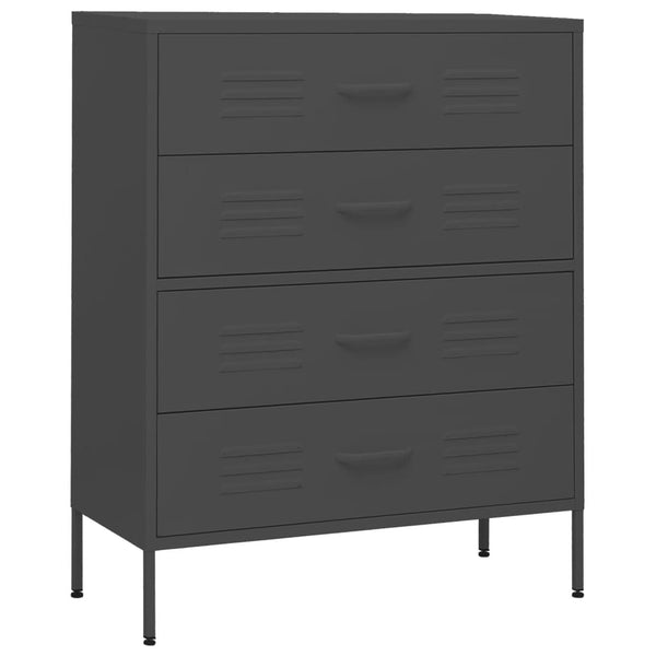Antrasiitti lipasto Andel 80x35x101,5cm (teräs)