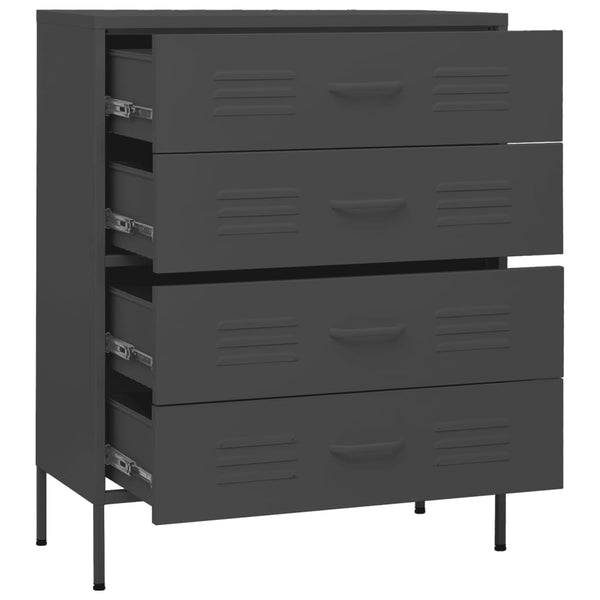 Antrasiitti lipasto Andel 80x35x101,5cm (teräs)