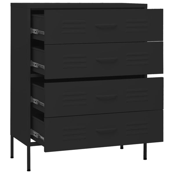 Musta lipasto Andel 80x35x101,5cm (teräs)