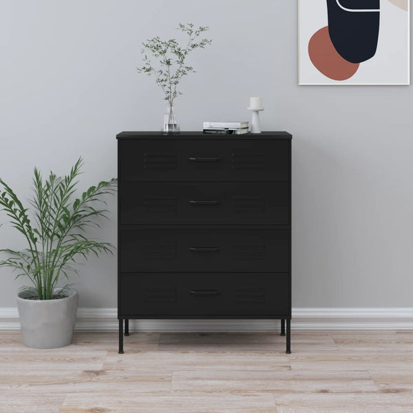 Musta lipasto Andel 80x35x101,5cm (teräs)