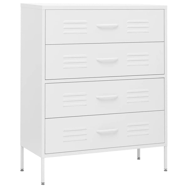 Weiße Kommode Andel 80x35x101,5cm (Stahl)