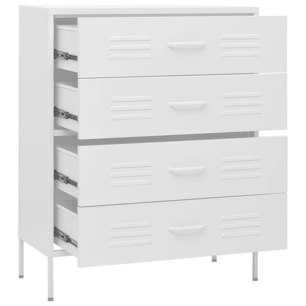 Weiße Kommode Andel 80x35x101,5cm (Stahl)