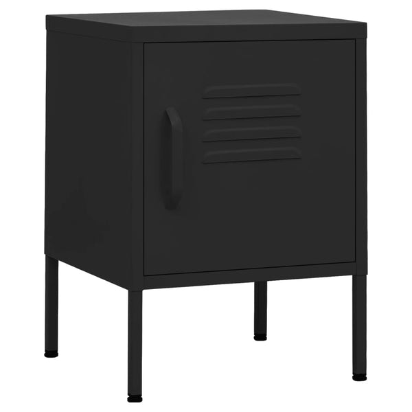 Nachttisch Jugariu 35x35x51cm, schwarz (Stahl)