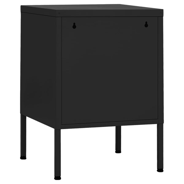 Nachttisch Jugariu 35x35x51cm, schwarz (Stahl)
