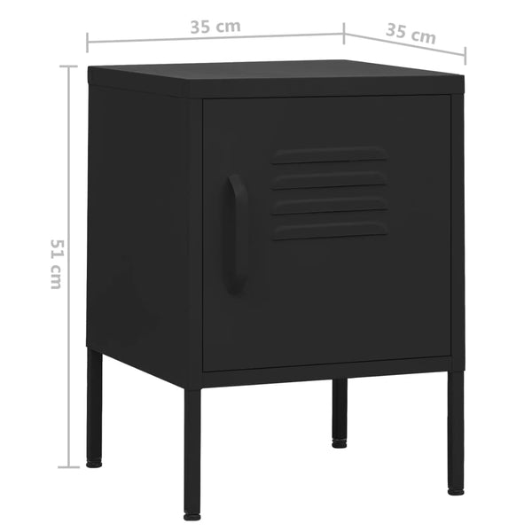 Nachttisch Jugariu 35x35x51cm, schwarz (Stahl)