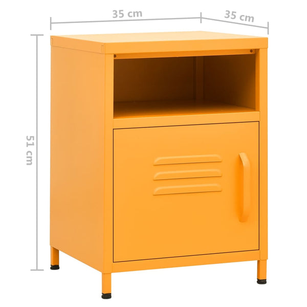 Nachttisch Senfgelb Gv 35x35x51cm (Stahl)