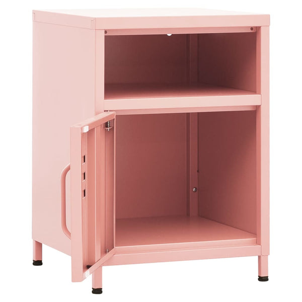 Nachttisch Gv 35x35x51cm, Rosa (Stahl)