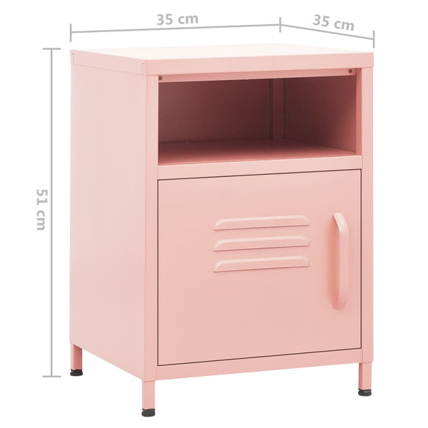 Nachttisch Gv 35x35x51cm, Rosa (Stahl)