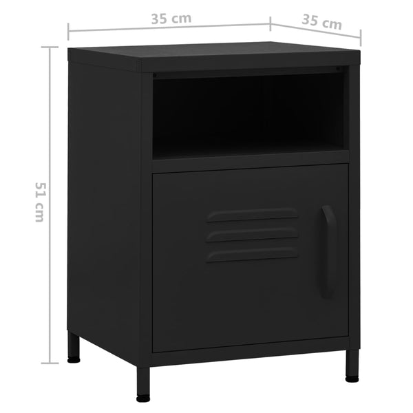 Nachttisch Schwarz Gv 35x35x51cm (Stahl)
