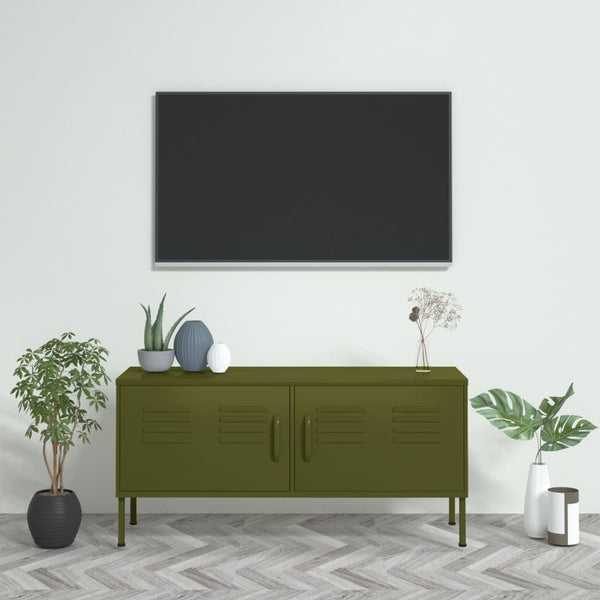 Oliivinvihreä tv-taso Corda 105x35x50cm (teräs)