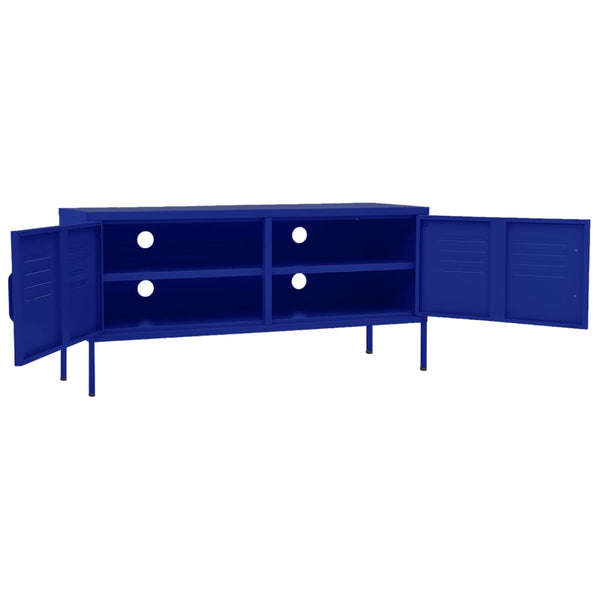 Marineblauer TV-Schrank Corda 105x35x50cm (Stahl)