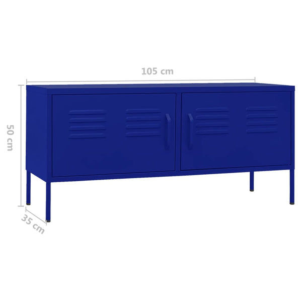 Marineblauer TV-Schrank Corda 105x35x50cm (Stahl)