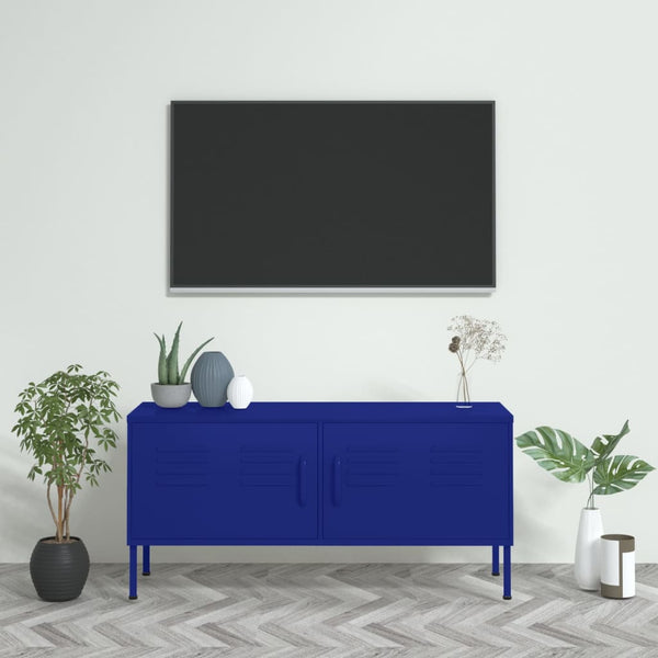 Marineblauer TV-Schrank Corda 105x35x50cm (Stahl)